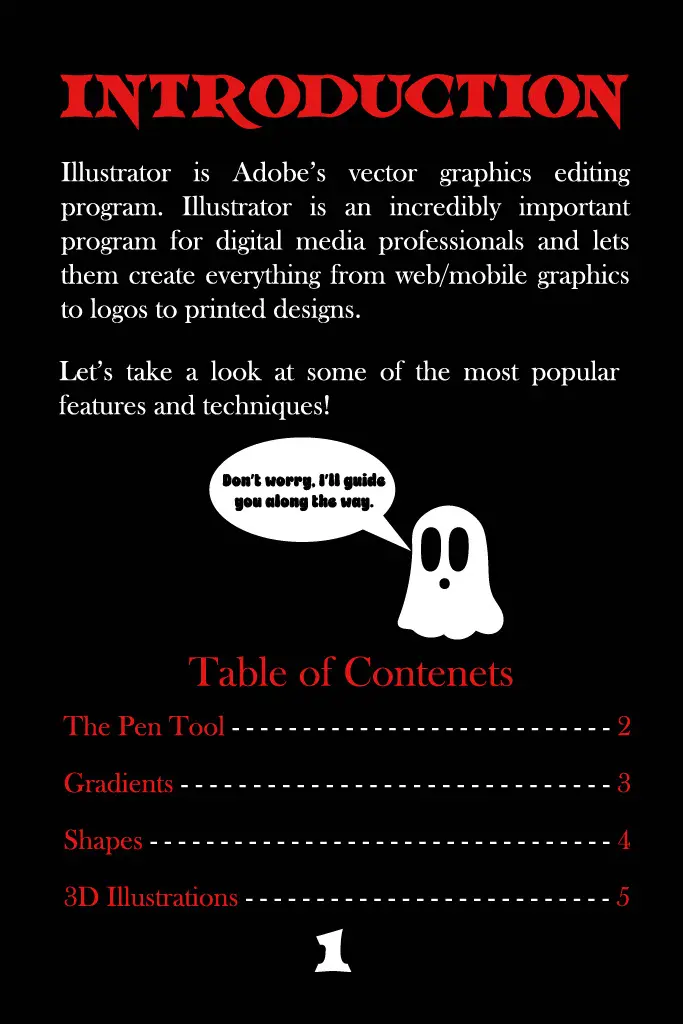 Illustrator guide page navigation.