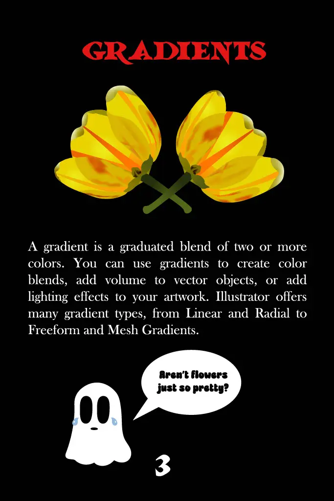 Illustrator guide page 3, gradients.