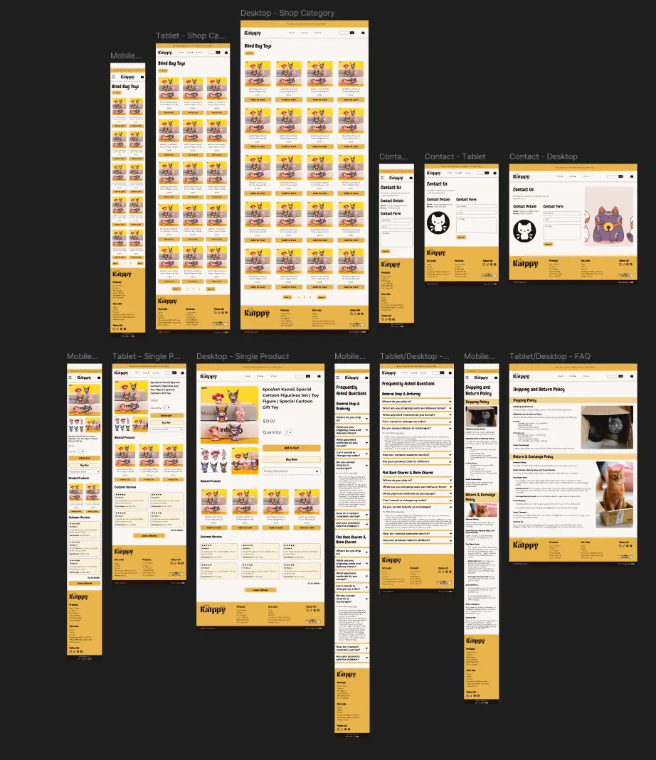 Katppy wireframe and prototype.